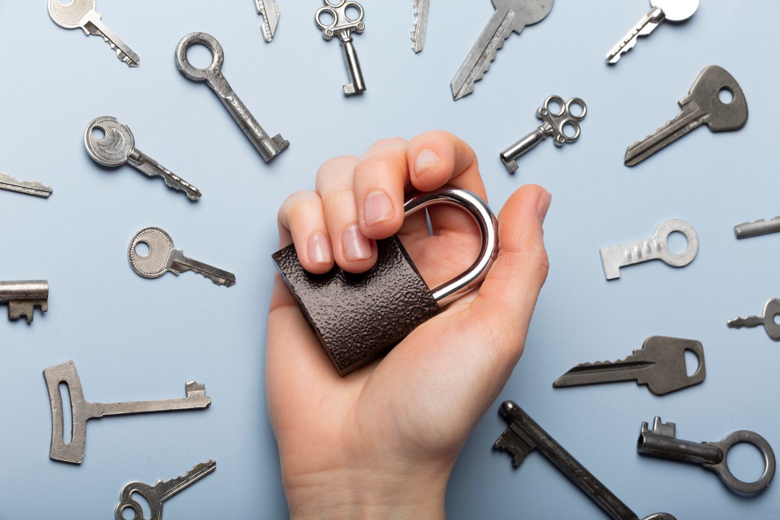 protection-concept-with-lock